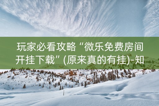 玩家必看攻略“微乐免费房间开挂下载”(原来真的有挂)-知乎