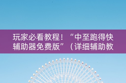 玩家必看教程！“中至跑得快辅助器免费版”（详细辅助教程）-哔哩哔哩