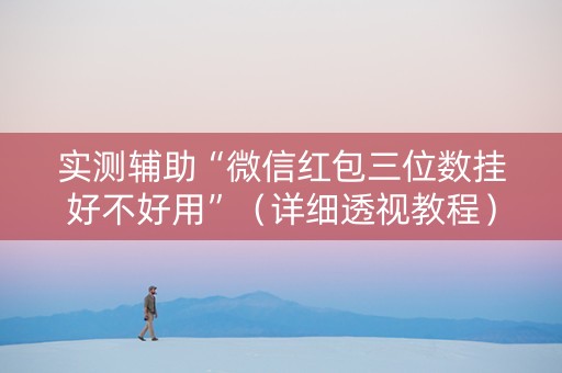 实测辅助“微信红包三位数挂好不好用”（详细透视教程）-哔哩哔哩