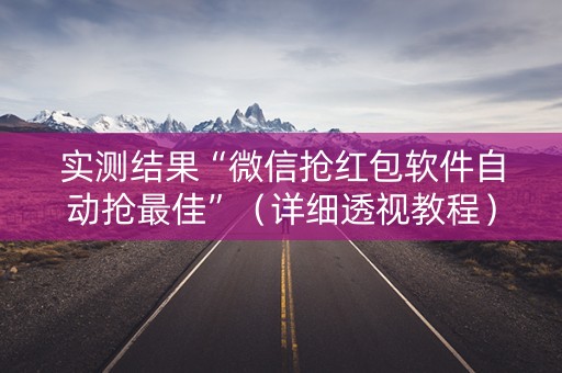 实测结果“微信抢红包软件自动抢最佳”（详细透视教程）-哔哩哔哩