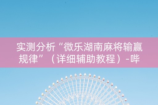 实测分析“微乐湖南麻将输赢规律”（详细辅助教程）-哔哩哔哩