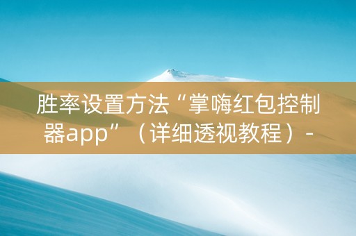胜率设置方法“掌嗨红包控制器app”（详细透视教程）-哔哩哔哩