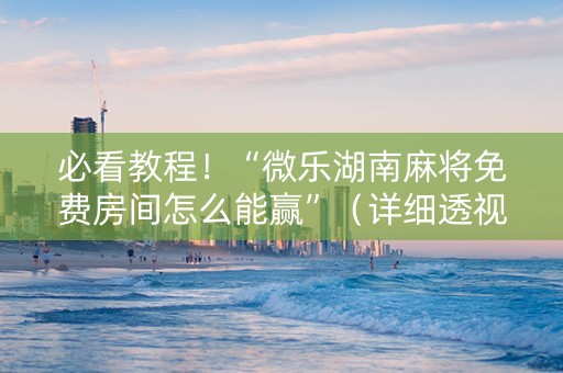 必看教程！“微乐湖南麻将免费房间怎么能赢”（详细透视教程）-哔哩哔哩