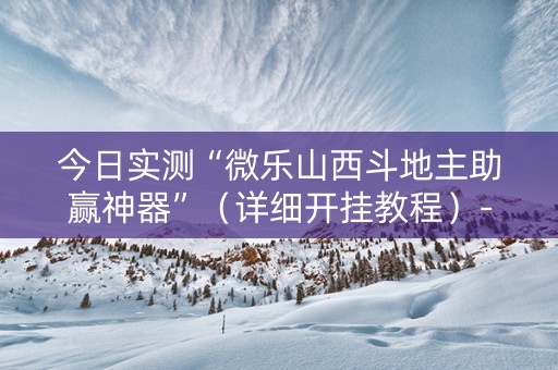 今日实测“微乐山西斗地主助赢神器”（详细开挂教程）-哔哩哔哩
