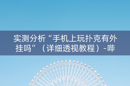 实测分析“手机上玩扑克有外挂吗”（详细透视教程）-哔哩哔哩
