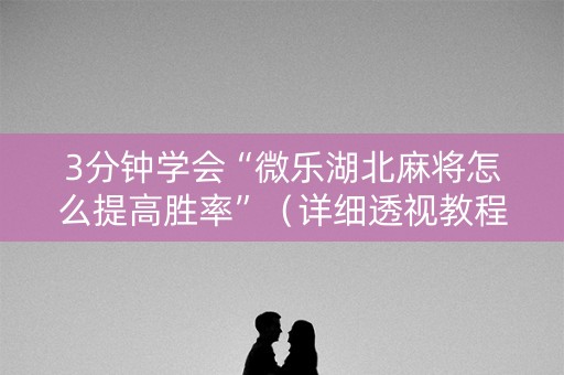 3分钟学会“微乐湖北麻将怎么提高胜率”（详细透视教程）-哔哩哔哩