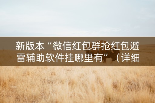 新版本“微信红包群抢红包避雷辅助软件挂哪里有”（详细透视教程）-哔哩哔哩