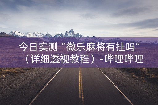 今日实测“微乐麻将有挂吗”（详细透视教程）-哔哩哔哩