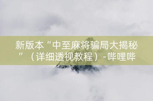 新版本“中至麻将骗局大揭秘”（详细透视教程）-哔哩哔哩