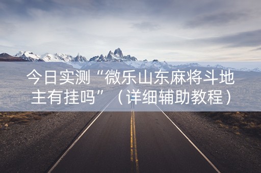 今日实测“微乐山东麻将斗地主有挂吗”（详细辅助教程）-哔哩哔哩