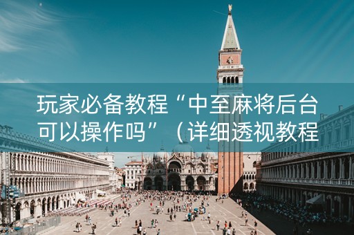 玩家必备教程“中至麻将后台可以操作吗”（详细透视教程）-哔哩哔哩