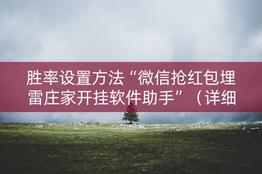 胜率设置方法“微信抢红包埋雷庄家开挂软件助手”（详细透视教程）-哔哩哔哩