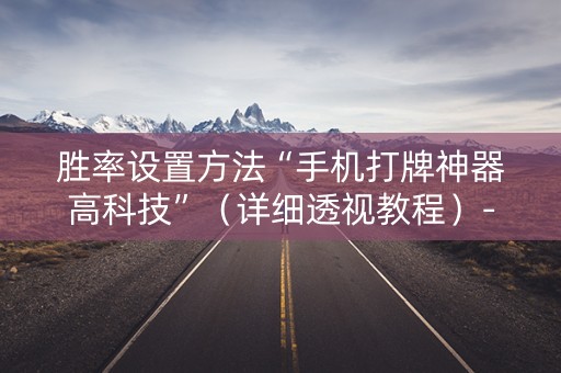 胜率设置方法“手机打牌神器高科技”（详细透视教程）-哔哩哔哩