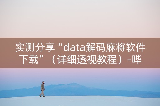 实测分享“data解码麻将软件下载”（详细透视教程）-哔哩哔哩