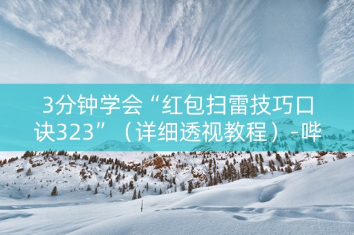 3分钟学会“红包扫雷技巧口诀323”（详细透视教程）-哔哩哔哩