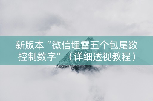 新版本“微信埋雷五个包尾数控制数字”（详细透视教程）-哔哩哔哩