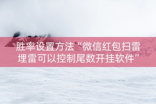 胜率设置方法“微信红包扫雷埋雷可以控制尾数开挂软件”（详细透视教程）-哔哩哔哩