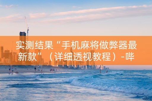 实测结果“手机麻将做弊器最新款”（详细透视教程）-哔哩哔哩