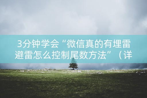 3分钟学会“微信真的有埋雷避雷怎么控制尾数方法”（详细透视教程）-哔哩哔哩