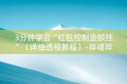 3分钟学会“红包控制金额挂”（详细透视教程）-哔哩哔哩