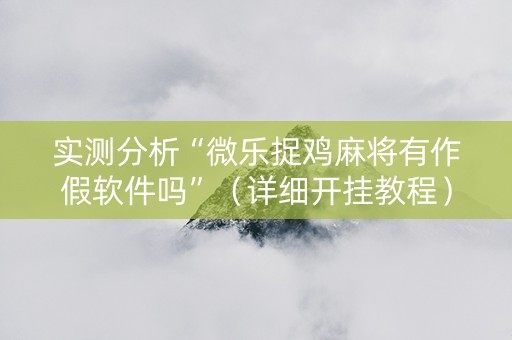 实测分析“微乐捉鸡麻将有作假软件吗”（详细开挂教程）-哔哩哔哩