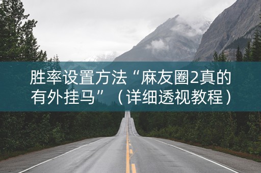 胜率设置方法“麻友圈2真的有外挂马”（详细透视教程）-哔哩哔哩