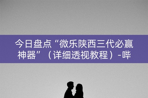 今日盘点“微乐陕西三代必赢神器”（详细透视教程）-哔哩哔哩