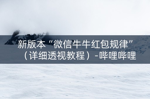 新版本“微信牛牛红包规律”（详细透视教程）-哔哩哔哩