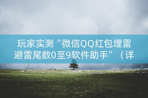 玩家实测“微信QQ红包埋雷避雷尾数0至9软件助手”（详细透视教程）-哔哩哔哩