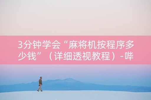3分钟学会“麻将机按程序多少钱”（详细透视教程）-哔哩哔哩