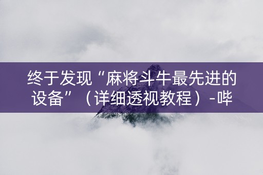 终于发现“麻将斗牛最先进的设备”（详细透视教程）-哔哩哔哩