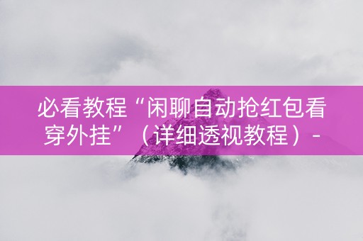 必看教程“闲聊自动抢红包看穿外挂”（详细透视教程）-哔哩哔哩