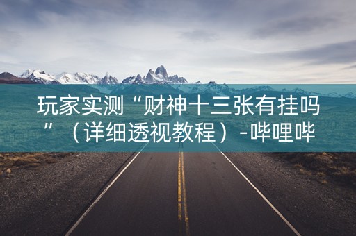 玩家实测“财神十三张有挂吗”（详细透视教程）-哔哩哔哩