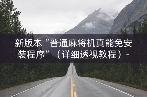 新版本“普通麻将机真能免安装程序”（详细透视教程）-哔哩哔哩