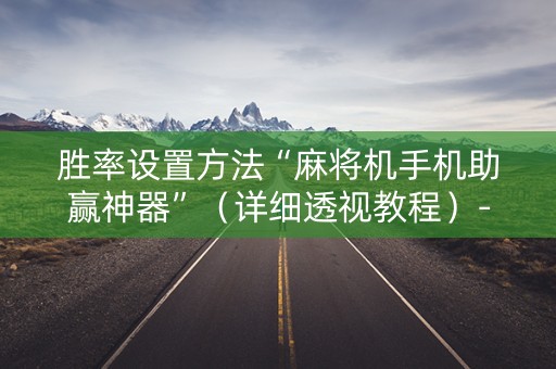 胜率设置方法“麻将机手机助赢神器”（详细透视教程）-哔哩哔哩
