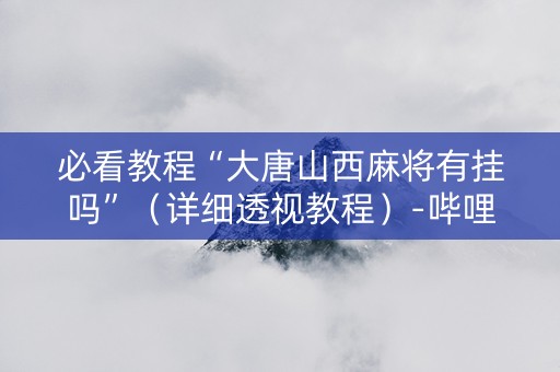 必看教程“大唐山西麻将有挂吗”（详细透视教程）-哔哩哔哩