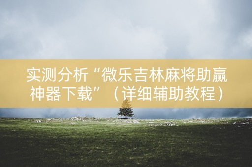 实测分析“微乐吉林麻将助赢神器下载”（详细辅助教程）-哔哩哔哩