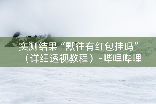 实测结果“默往有红包挂吗”（详细透视教程）-哔哩哔哩