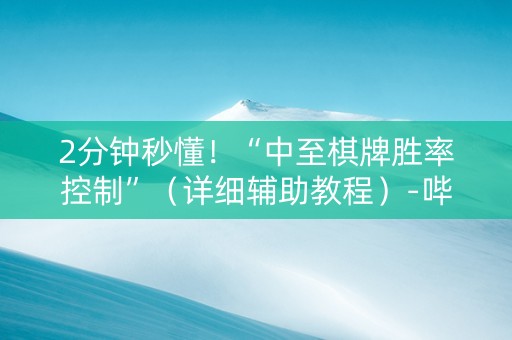 2分钟秒懂！“中至棋牌胜率控制”（详细辅助教程）-哔哩哔哩