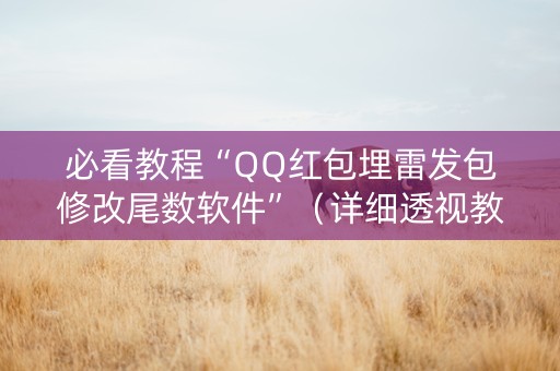 必看教程“QQ红包埋雷发包修改尾数软件”（详细透视教程）-哔哩哔哩