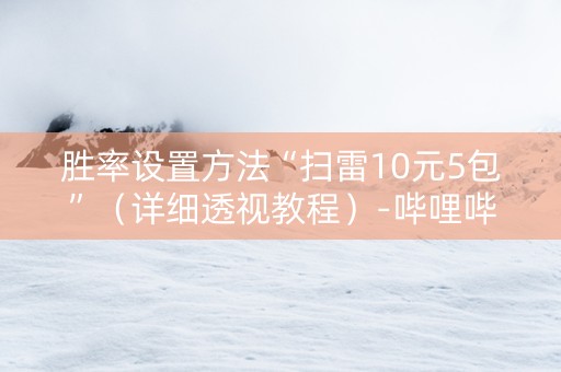 胜率设置方法“扫雷10元5包”（详细透视教程）-哔哩哔哩