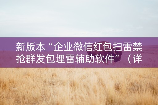 新版本“企业微信红包扫雷禁抢群发包埋雷辅助软件”（详细透视教程）-哔哩哔哩