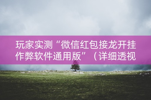 玩家实测“微信红包接龙开挂作弊软件通用版”（详细透视教程）-哔哩哔哩