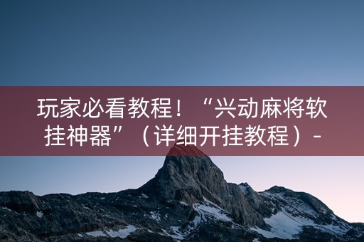 玩家必看教程！“兴动麻将软挂神器”（详细开挂教程）-哔哩哔哩