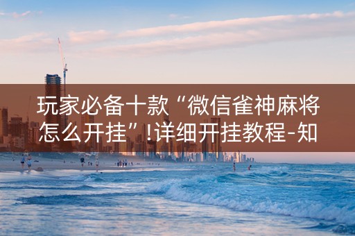 玩家必备十款“微信雀神麻将怎么开挂”!详细开挂教程-知乎