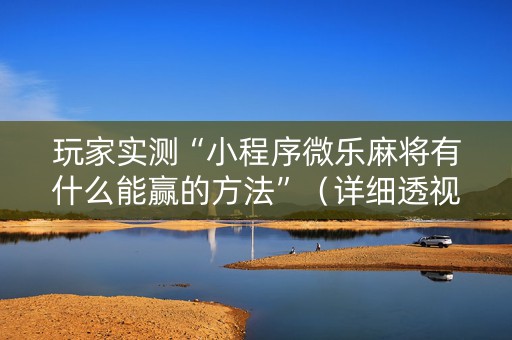 玩家实测“小程序微乐麻将有什么能赢的方法”（详细透视教程）-哔哩哔哩