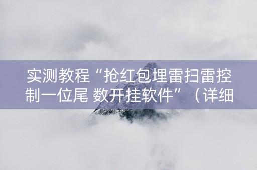 实测教程“抢红包埋雷扫雷控制一位尾 数开挂软件”（详细透视教程）-哔哩哔哩