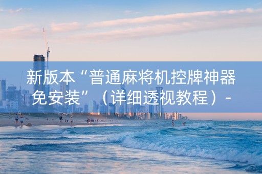 新版本“普通麻将机控牌神器免安装”（详细透视教程）-哔哩哔哩