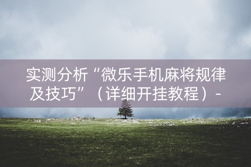 实测分析“微乐手机麻将规律及技巧”（详细开挂教程）-哔哩哔哩
