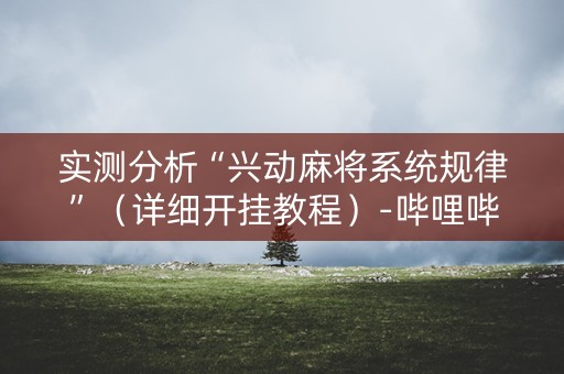 实测分析“兴动麻将系统规律”（详细开挂教程）-哔哩哔哩